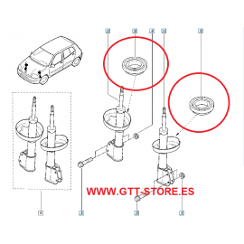 BASE GOMA MUELLE DELANTERO CLIO 172/182