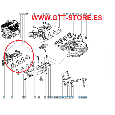 JUNTA COLECTOR ESCAPE METALICA RENAULT 21 TURBO