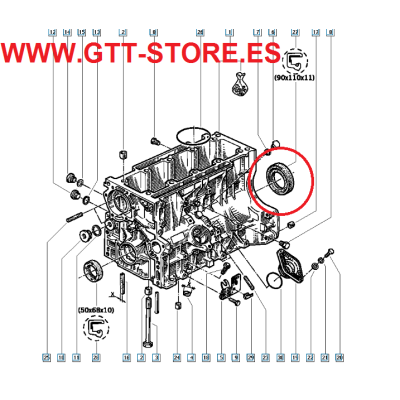 RETEN CIGUEÑAL (CAMBIO) RENAULT 21 TURBO