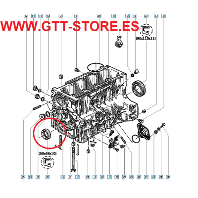 RETEN CIGUEÑAL (DISTRIBUCION) RENAULT 21 TURBO