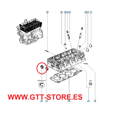 RETEN ARBOL DE LEVAS VICTOR REINZ RENAULT 21 TURBO