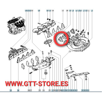 JUNTA COLECTOR DE ADMISION RENAULT 21 TURBO