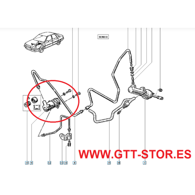 CILINDRO ESCLAVO  EMBRAGUE RENAULT 21 TURBO