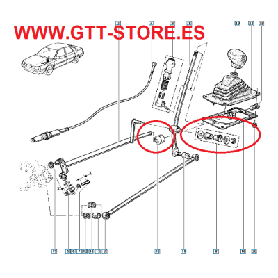 SILENTBLOCKS PALANCA CAMBIOS RENAULT 21 TURBO