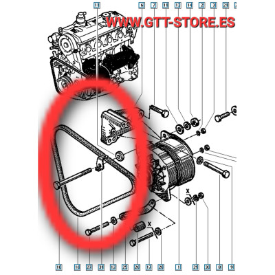 CORREA ALTERNADOR RENAULT 21 TURBO