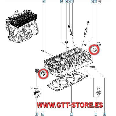 TAPON DE CULATA 7703075144 RENAULT 21 TURBO