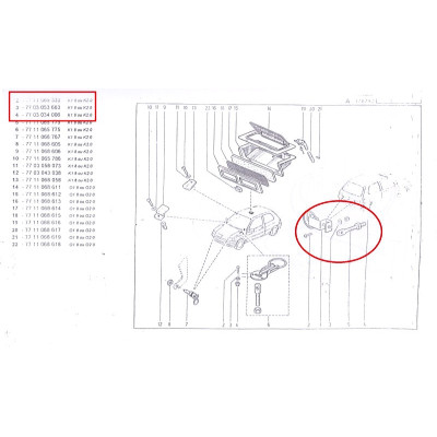 7711067212 KIT DE CIERRES PORTON TRASERO