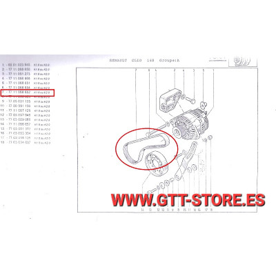  7711068652 CORREA POLY-V  ALTERNADOR GR-A