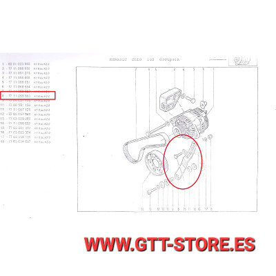 7711068653 SOPORTE TENSOR ALTERNADOR GR-A