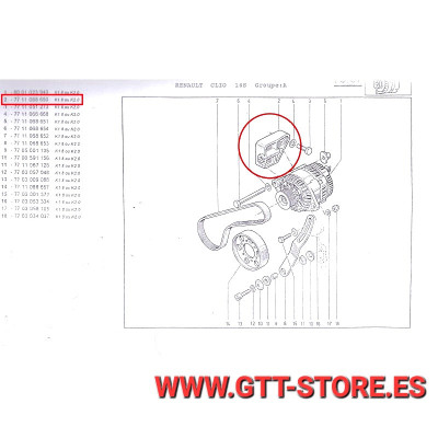 7711068650 SOPORTE DE ALTERNADOR CLIO GR-A