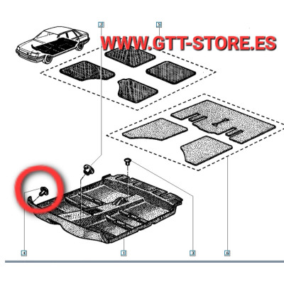 7703081054 GRAPA TAPIZADO INTERIOR R21 TURBO