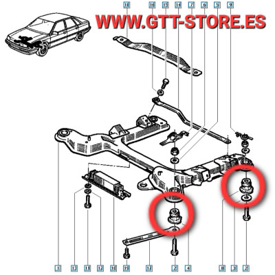 SILENTBLOCKS CUNA RENAULT 21 TURBO