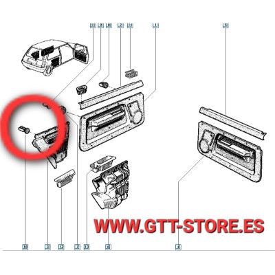 7703077108 CLIP SUJECCION PLASTICOS INTERIORES R5 GT TURBO (GRANDE)