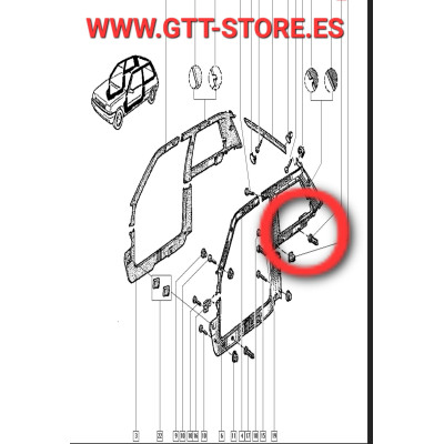7703077108 CLIP SUJECCION PLASTICOS INTERIORES R5 GT TURBO (GRANDE)