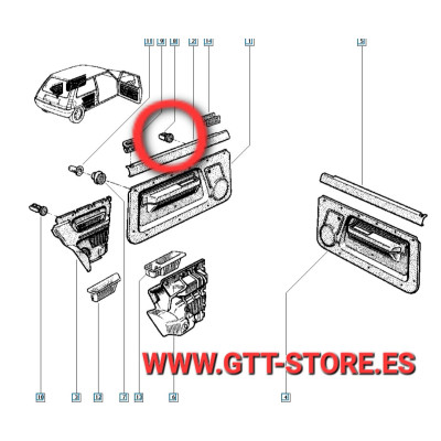 7703077192 CLIP SUJECCION PLASTICOS INTERIORES R5 GT TURBO (PEQUEÑO)