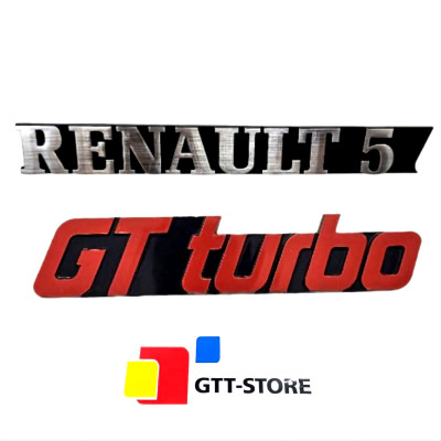 ANAGRAMA ALUMINIO  "RENAULT 5 GT TURBO" FRANCIA