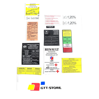 PEGATINAS VANO MOTOR RENAULT CLIO 1,8 16V Y WILLIAMS