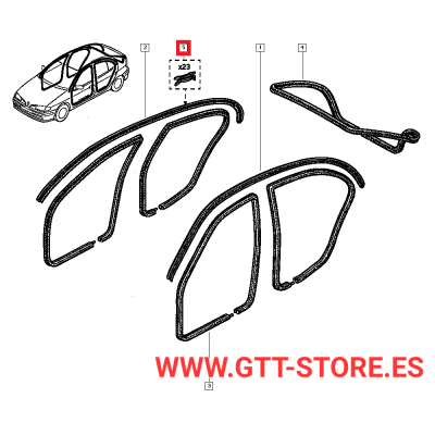 GRAPA MOLDURAS LATERAL SUPERIOR RENAULT CLIO 1.8 16V WILLIAMS