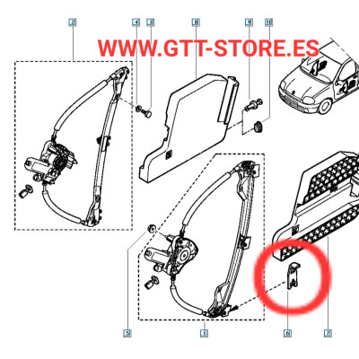 CLIP FIJACION CRISTAL ELEVALUNAS