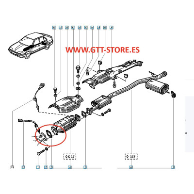 JUNTA DE ESCAPE ENTRADA CATALIZADOR RENAULT 19 16V