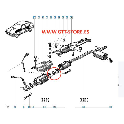 JUNTA DE ESCAPE SALIDA CATALIZADOR RENAULT 19 1,8 16V