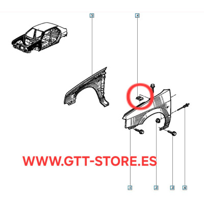 PLACA FIJACION ALETAS RENAULT 19 1.8 16V