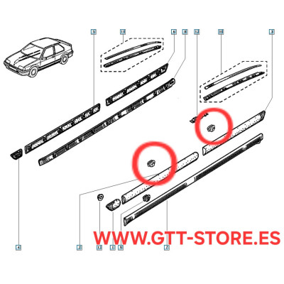 GRAPA MOLDURAS LATERALES RENAULT 19 16V