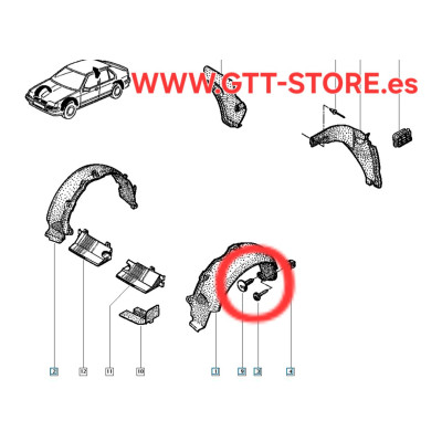 CLIP SUJECCION PASOS DE RUEDA RENAULT  19 1.8 16V