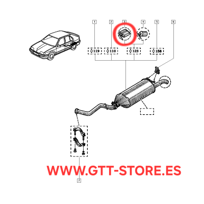 SILENCIOSO TRASERO  RENAULT 19 1.8 16V FASE 1 -92