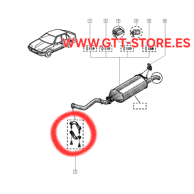 ABRAZADEEA DE ESCAPE RENAULT 19 1.8 16V