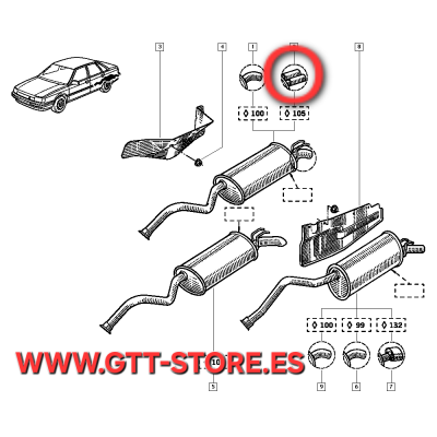 ESCAPE TRASERO HOMOLOGADO RENAULT 21 TURBO