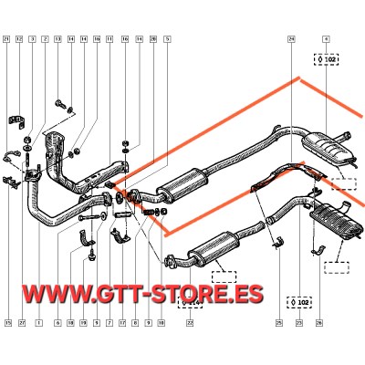 ESCAPE INTERMEDIO HOMOLOGADO RENAULT 21 TURBO