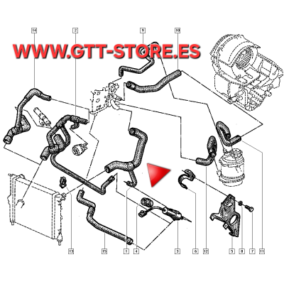 MANGUITO SUPERIOR RADIADOR RENAULT CLIO 1.8 16V