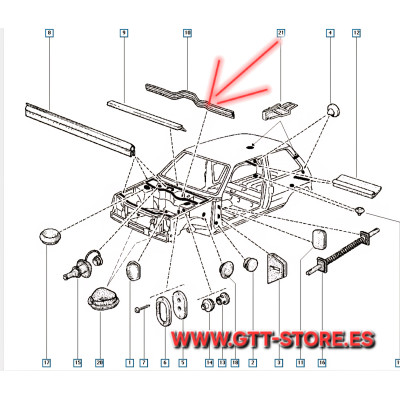 JUNTA SELLADO CAPOT RENAULT 5 GT TURBO