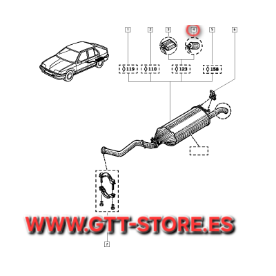 SILENCIOSO TRASERO  RENAULT 19 1.8 16V FASE 2 +92