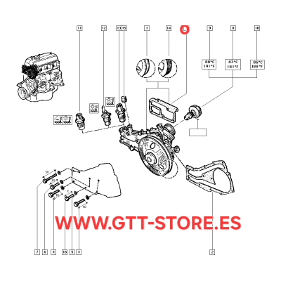 JUNTA BOMBA DE AGUA RENAULT 5 GT TURBO / 11 TURBO